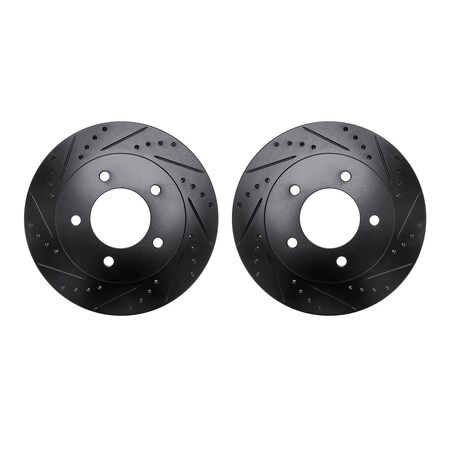 Dynamic Friction Co Rotors-Drilled and Slotted-Black, Zinc Plated black, Zinc Coated, 8002-54094 8002-54094